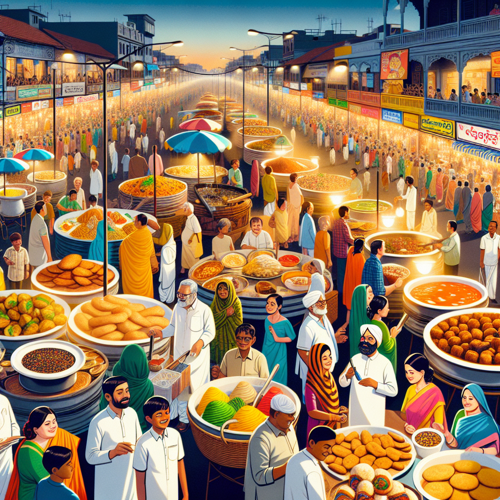 VV Puram Food Street bustling with food stalls and a variety of dishes